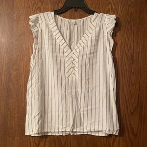 Blue and White Striped Blouse